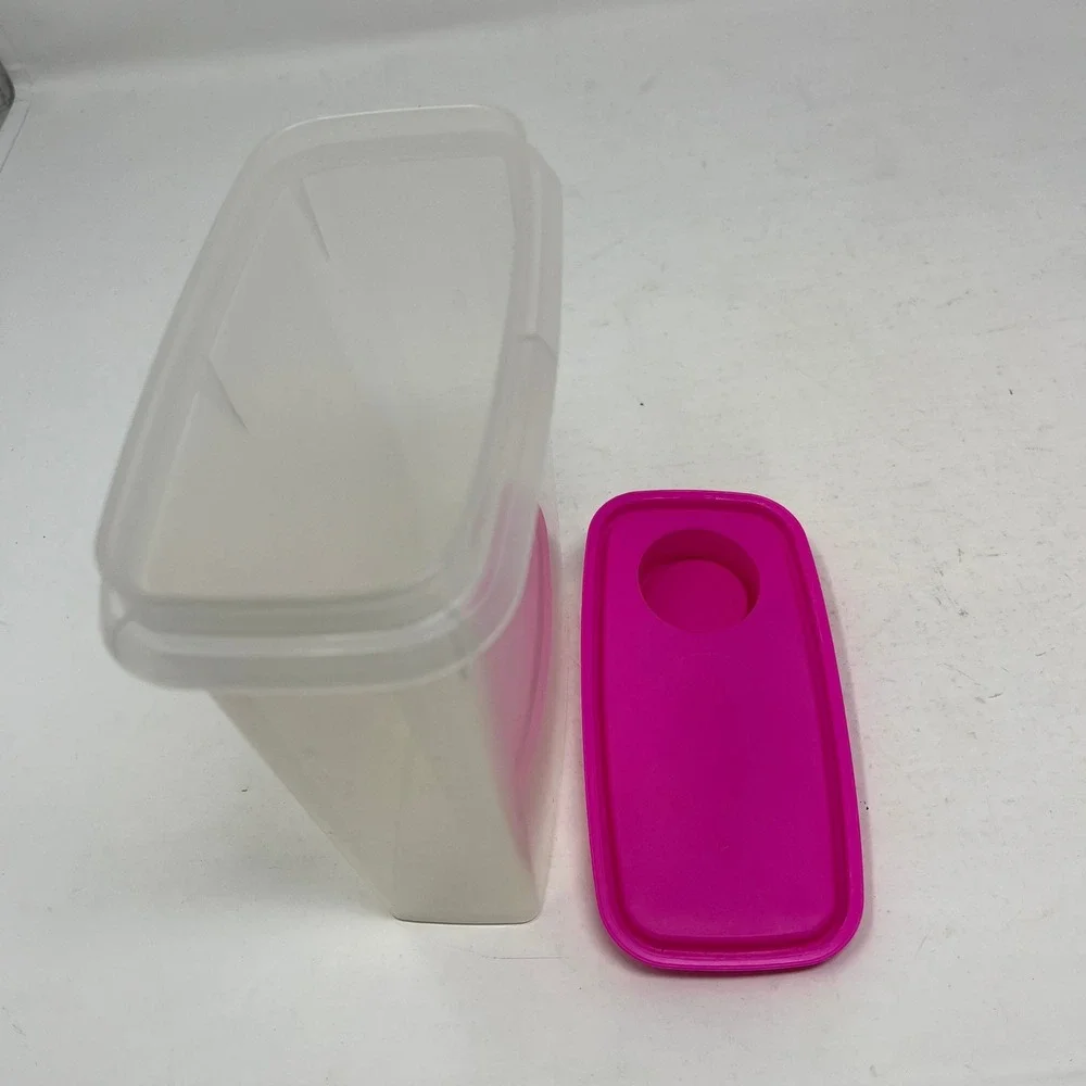 Tupperware Modular Mates Oval 1 Set of 3 Pink Pour All Seals Clear Containers